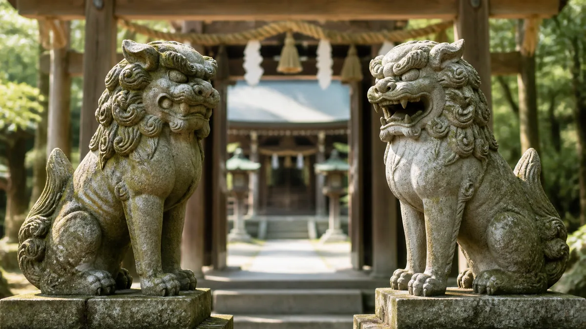 狛犬と獅子の違いをひと言で言うと？｜阿吽の一対に隠された深い意味の解説画像