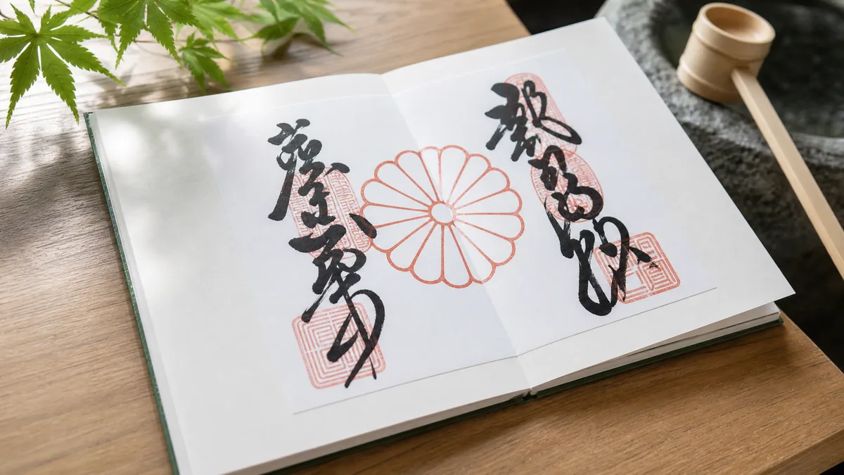 見開き・大判の書き置き御朱印をきれいに貼る方法の解説画像