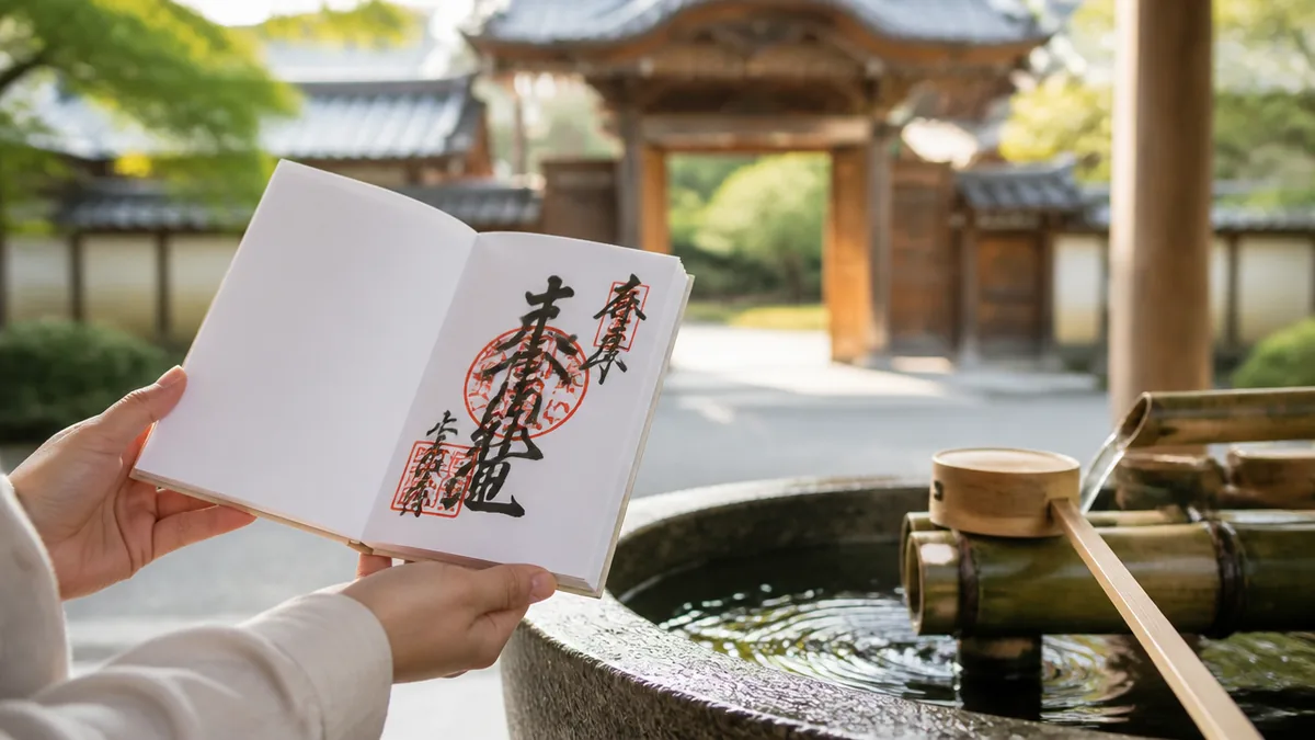 お寺で御朱印帳に御朱印をいただくときのマナーと正しい流れの解説画像