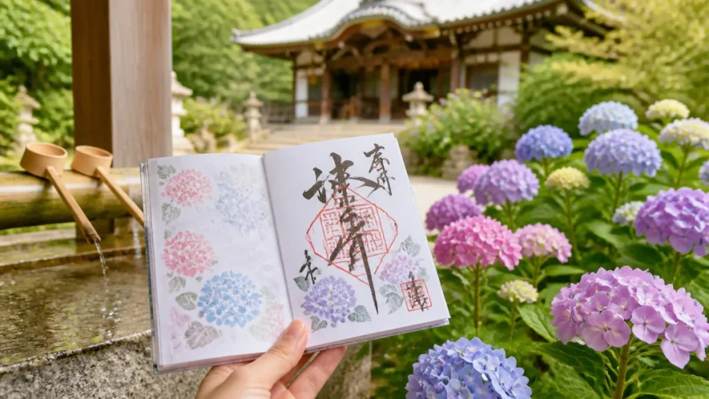 あじさい御朱印は全国に何種類ある？｜人気寺社8選・料金・授与期間・モデルコースまとめのアイキャッチ画像