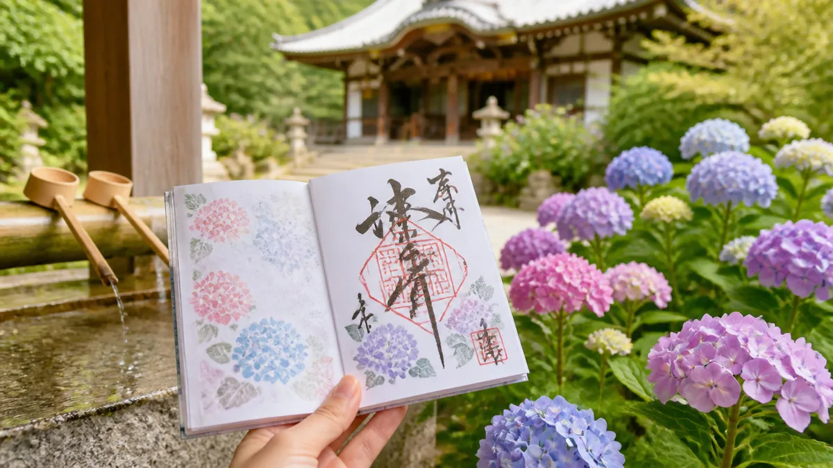 あじさい御朱印は全国に何種類ある？｜人気寺社8選・料金・授与期間・モデルコースまとめのアイキャッチ画像