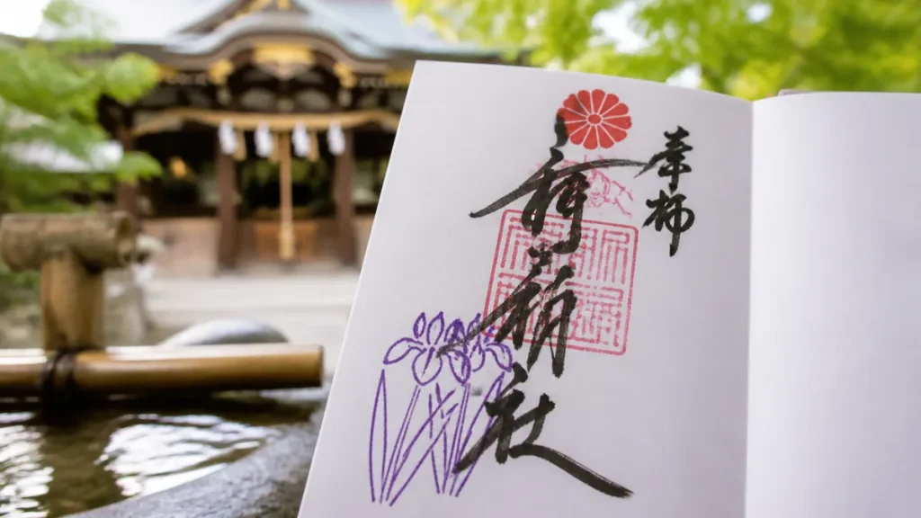 難波神社の御朱印は全部で2種類｜花菖蒲の印が美しい受付時間・初穂料・アクセスまとめのアイキャッチ画像