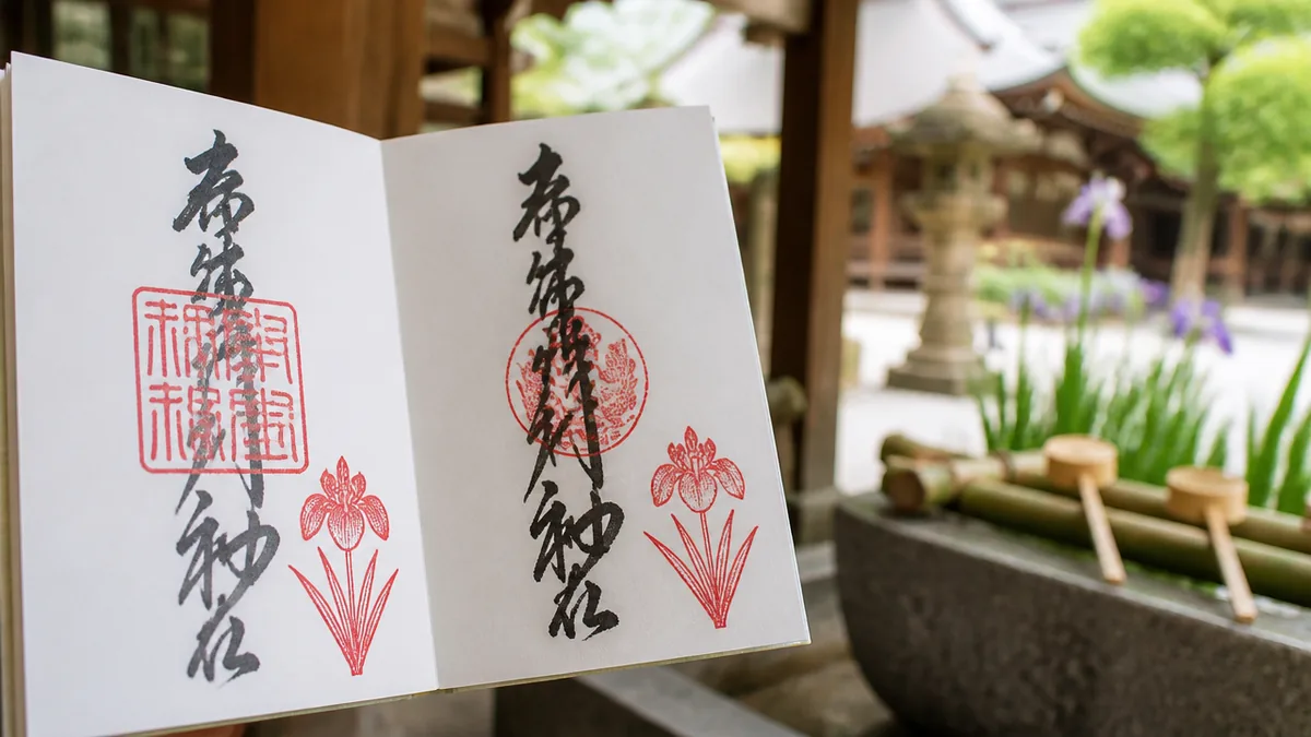 難波神社の御朱印は全部で何種類?|菖蒲の印が美しいデザインの魅力の解説画像