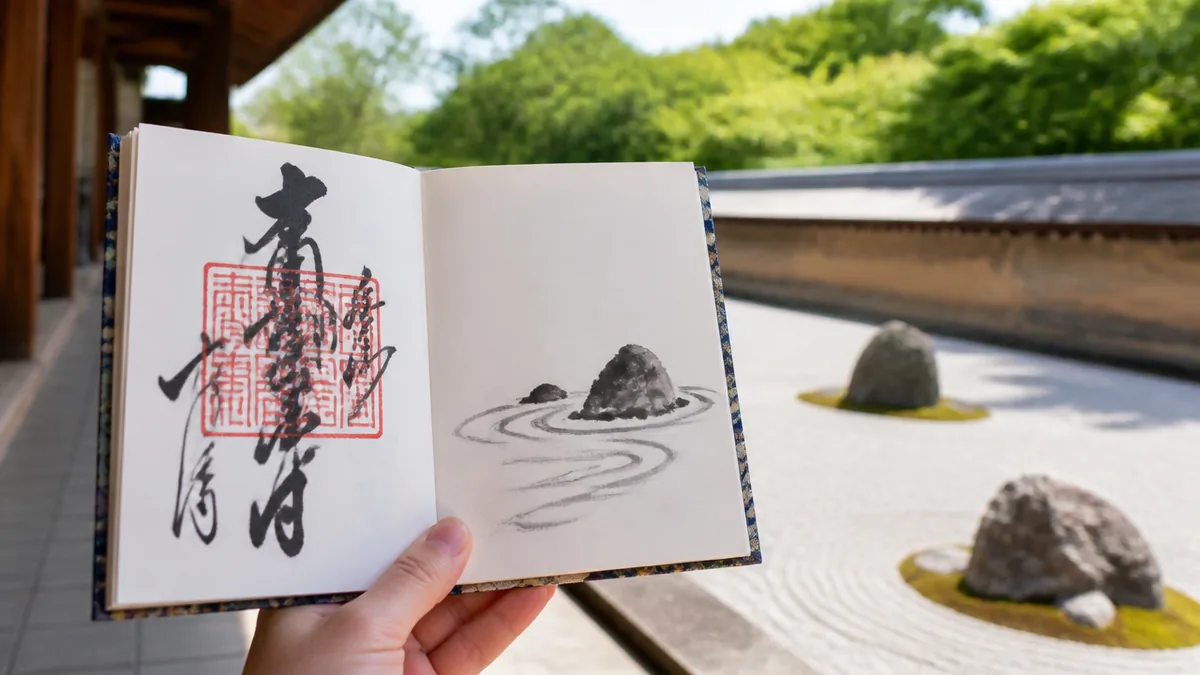 龍安寺の御朱印は「石庭」の墨書き｜シンプルだからこそ味わい深い一枚の解説画像
